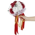 thumbnail image 2 of Ramo De Novia, Ramo De Boda, Flor De Seda, Flores Falsas Para Boda, Fiesta, Fiesta De Halloween, Hotel, Decoración Del Hogar Mgaxyff Rojo, 2 of 8