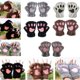 thumbnail image 4 of Guantes de pata de gato para mujer, invierno, felpa, piel sintética, gatito lindo, mitones sin dedos XBTCLXEBCO Marrón claro, Única, 4 of 6