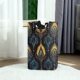 thumbnail image 6 of Yayeee Freestanding Laundry Hamper with Handle Collapsible Large Storage Basket for Clothes, Navy Blue Art Pattern, 6 of 7
