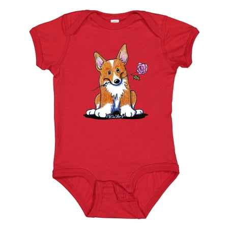 

Inktastic Flower Corgi Gift Baby Boy or Baby Girl Bodysuit