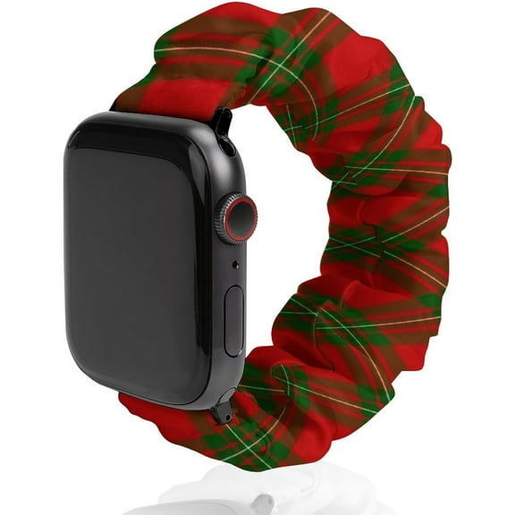 MacGregor Tartan Red Green Plaid Compatible with Apple Watch Band 38mm 40mm 42mm 44mm Women Men, Soft Silicone Sport IWatch Bands Replacement Strap Compatible for IWatch Series 7 6 5 4 3 2 1 SE