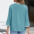 thumbnail image 5 of JDQJBZ Summer Womens Tops,Womens Tops Half Sleeves Color Rib Knit Crew Neck Shirts For Women Solid Color Spring Summer Outdoor Leisure Look, 5 of 5