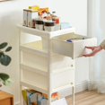 thumbnail image 2 of Veryke 4 Tiers Rolling Storage Cart, Kitchen Island for Home, Utility Cart with Wheels, Movable Storage Cart, White, 2 of 8