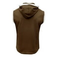 thumbnail image 7 of NOLDARES Men's Athletic Sleeveless Hoodie Workout Hooded Tank Top Bodybuilding Muscle Cut Off T-Shirt(Coffee,3XL), 7 of 7