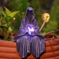 thumbnail image 1 of Estatua de mago de jardín de Halloween, lámpara de decoración de mago iluminada, regalos para amigos, 1 of 5