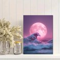 thumbnail image 2 of Pink Great Wave Moon Canvas Painting，Wall Art Decor for Living Room Bedroom Dining Room Office Hotel Apartment, 2 of 8