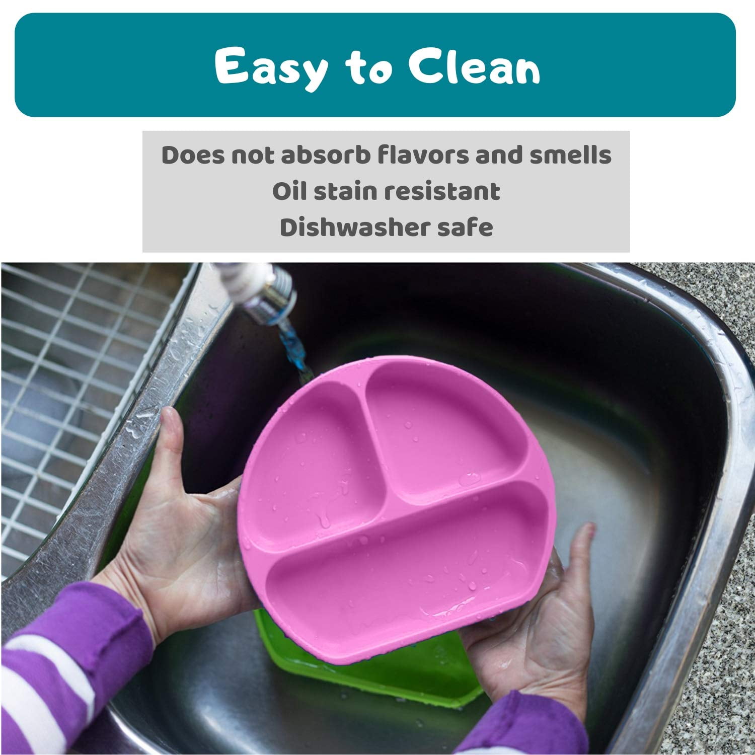 Suction Plate for Toddlers, Microwave, Dishwasher and Oven Safe, Fits