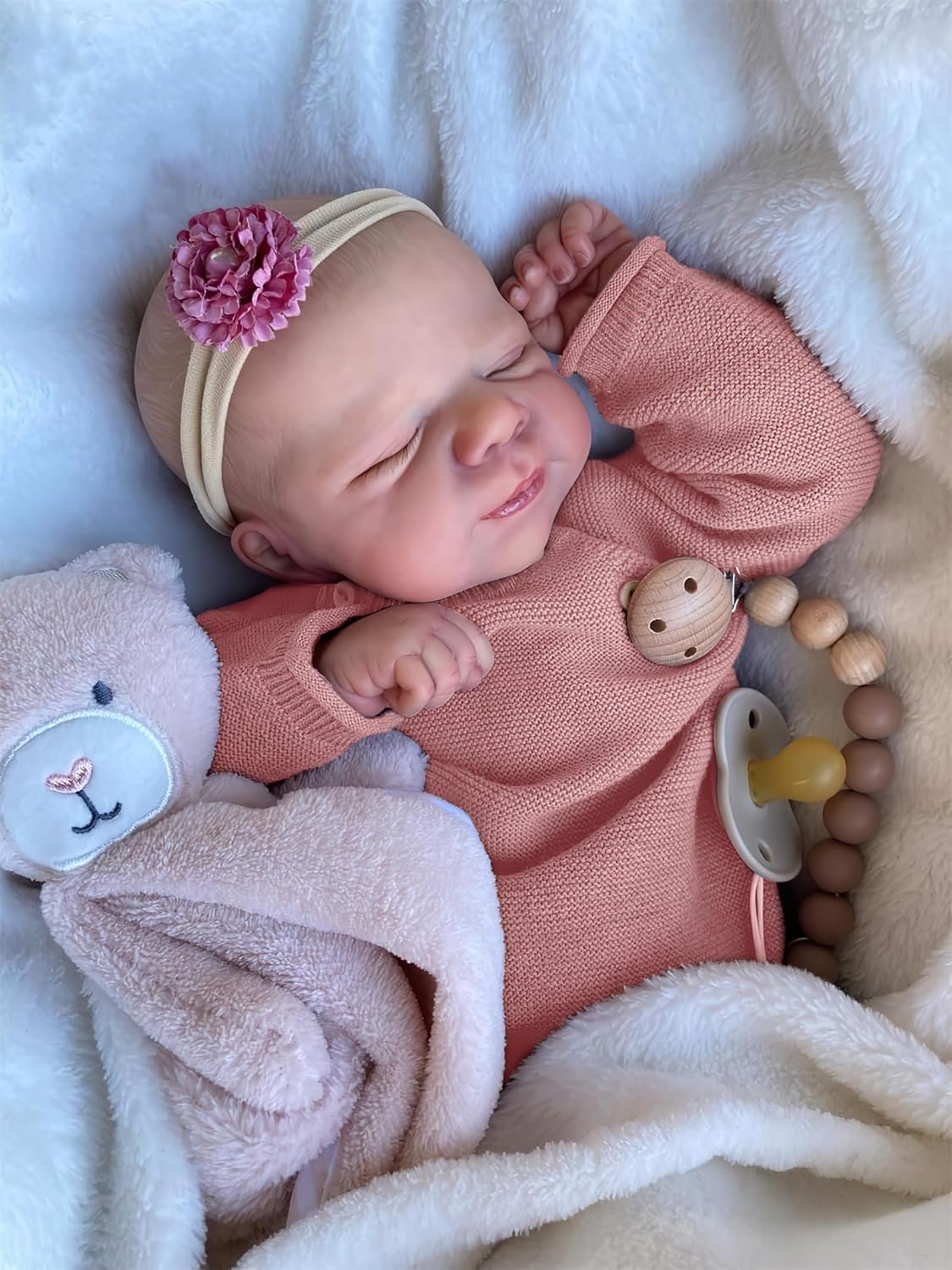 19 Inch Realistic Baby Doll Sleeping Lifelike Cuddly Cloth Body Gift Set Reborn Baby Dolls Newborn Girl Doll That Look Real and Feel Real