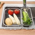 thumbnail image 3 of Yesbay Sink Drainer Basket Stainless Steel Expandable Sink Colander Strainer Basket for Vegetables Fruits Pasta Dishes, 3 of 8