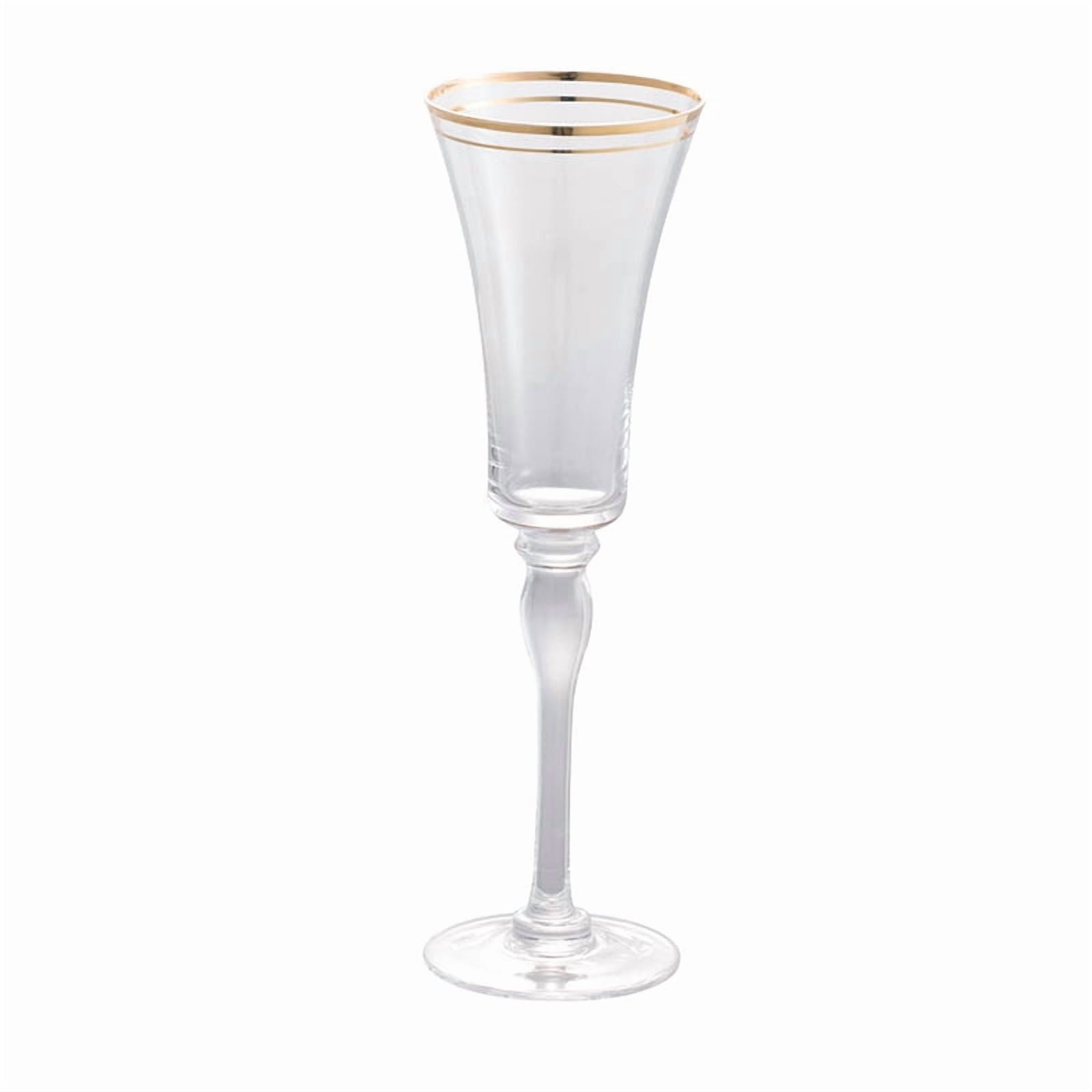 D3x9.8" Felicity Flute with Gold Rim, Set of 4