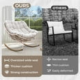 thumbnail image 4 of EVERITE Steel Patio Rocking Chair with Padded Cushion, Beige, 4 of 7