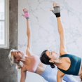 thumbnail image 3 of Fingerless Exercise Non Slip Yoga Pilates Gloves With Silicone Dots(black, 3 of 5
