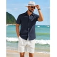 thumbnail image 5 of COOFANDY Men' Short Sleeve Linen Shirt Beach Button Down Shirts Summer Casual Shirt with Pocket, 5 of 6