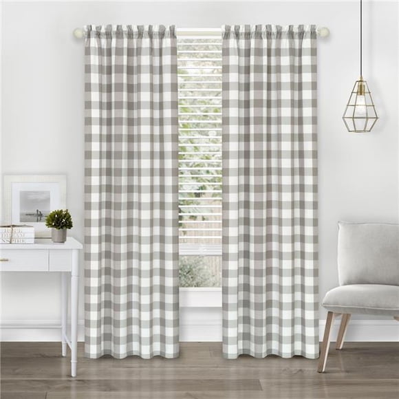 Achim HNPN63GY06 42 x 63 in. Hunter Rod Pocket Window Curtain Panel, Grey