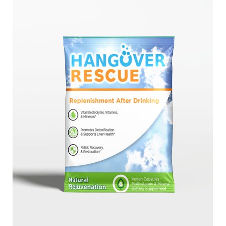 After Party Rescue - Most Comprehensive Relief - Rapid Rehydration, Mineral and Vitamin Replenishment – Liver Detox - Natural and Vegan Pills - 3 Pack