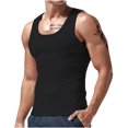 thumbnail image 2 of Jinhomg Big and Tall Gym Tank Tops for Men Breathable Comfy Sleeveless U-Neck Shirts Basic Solid Bodybuilding Workout Undershirts Spring Saving Black XXL, 2 of 7