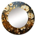 thumbnail image 2 of Designart "Pointillism Dot Artistry Golden Petals in Wildflowers" Floral Yellow Large Round Mirror - Round Mirror Wall Décor - Traditional Round Printed Mirror 23" x 23" Inch, 2 of 5