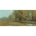 thumbnail image 3 of Albion Harris Bicknell 18x10 Black Modern Framed Museum Art Print Titled - Quiet Stream at a Forest's Edge, 3 of 5
