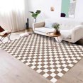 thumbnail image 2 of Checkered Rug 80x160cm Checkerboard Rug Washable Rug Area Rugs Floor Mat for Bedroom Entryway Office Dorm Khaki, 2 of 10