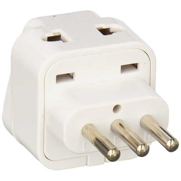 Ckitze BA-12AN Grounded Universal 2 in 1 Plug Adapter Type L for Italy, Uruguay & more - CE Certified