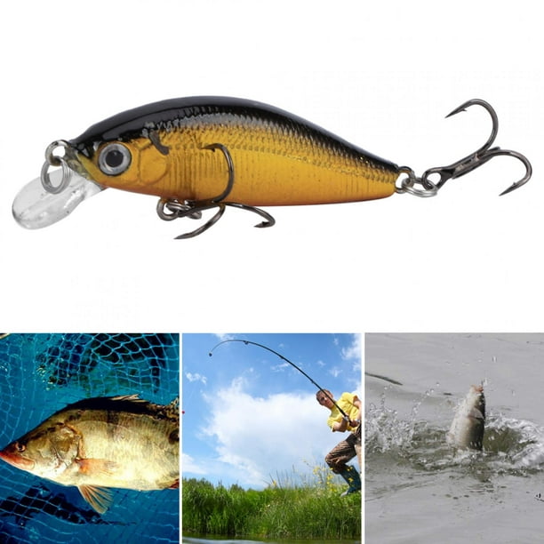 Filfeel 3PCS Fishing Bait Crankbait, Double Hook Sinking Tongue Plate Lure  Minnow Artificial Lifelike Bait Fishing Tackle 