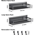 thumbnail image 6 of Miyawell Magnetic Spice Rack, Refrigerator Organizer, 2 Pack Metal Magnetic Shelves, Moveable Fridge Shelves for Oven Microwave with 4 Hooks, 6 of 8