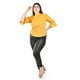 thumbnail image 1 of Blusa de manga 3/4 con olan Roman Fashion /Tallas Extras, 012 (Mostaza) amarillo 42, 1 of 6