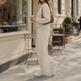 thumbnail image 6 of SUNBS 2 Piece Sets for Women Fall Outfits Lounge Sets Crew Neck High Waist Wide Leg Pants for Travel Airport Casual Clothes, 6 of 9