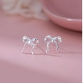 thumbnail image 4 of 925 Sterling Silver Bow Stud Earrings for Women Teens Bow Ribbon Earrings Stud Bowknot Earrings, 4 of 12