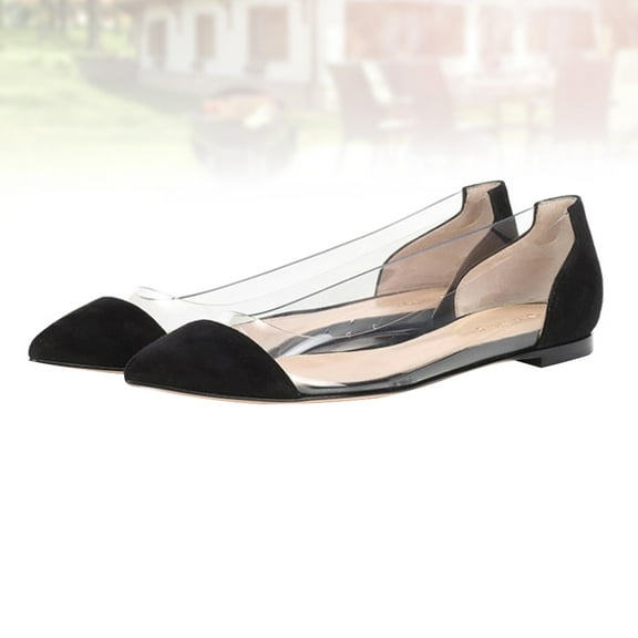 MEIBUTYUP 1 Pair Women Shoes Casual Black PU Cusp Slipper Durable Use for Daily Wear Party