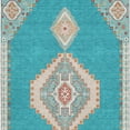 thumbnail image 4 of HomeRoots 679605 9 x 12 ft. Teal Salmon & Beige Oriental Washable Machine Made Rectangle Area Rug with UV Protection, 4 of 9