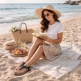 thumbnail image 2 of Ablanczoom Flip Flops Womens Sandals: Comfortable Flat Sandals for Women Beach Shoes with Elastic Ankle Strap, 2 of 8