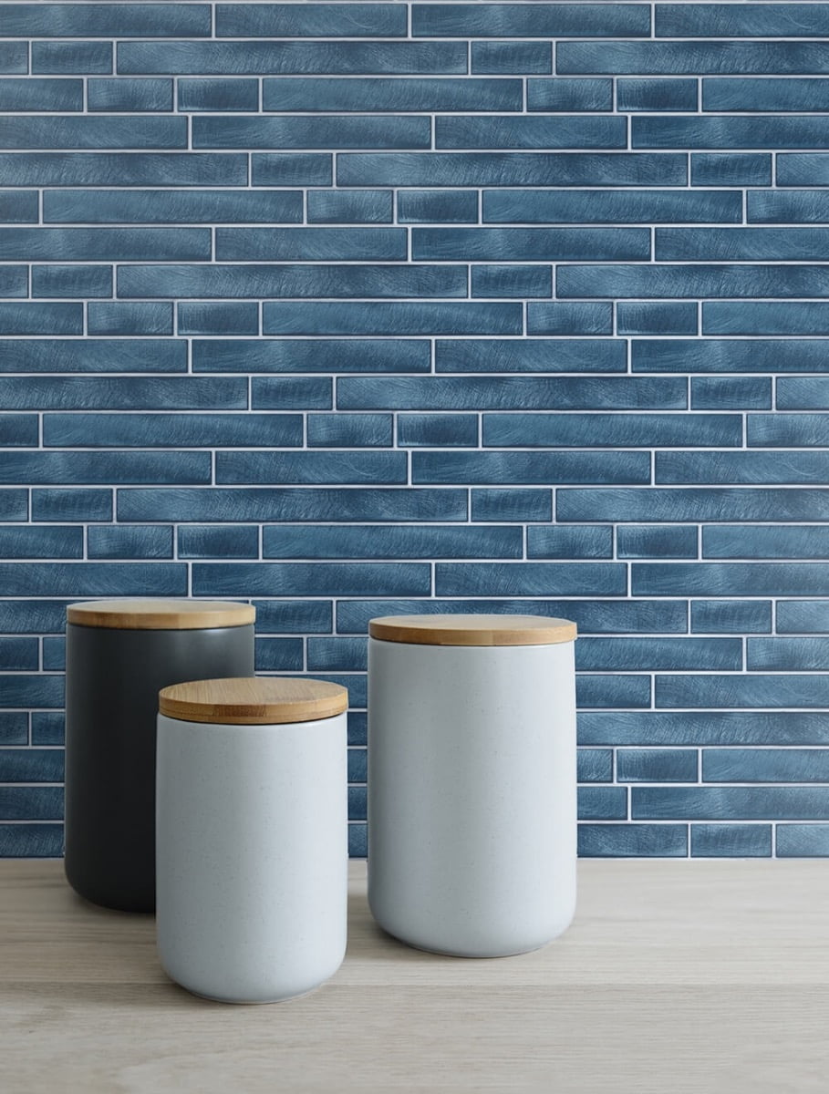 NextWall Brushed Metal Tile Peel and Stick Wallpaper