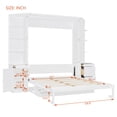 thumbnail image 3 of Harper & Bright Designs Queen Size Murphy Bed with Storage Shelves and Cabinets, Wooden Queen Cabinet Bed Wall Bed with Desk, Folding Wall Chest Bed for Guest Room Office, White, 3 of 18