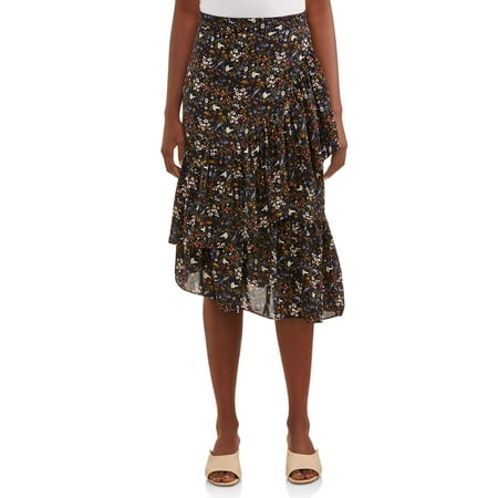 L.N.V. - Women's Tiered Ruffle Skirt - Walmart.com