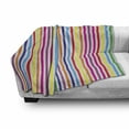 thumbnail image 3 of Colorful Soft Flannel Fleece Blanket, Vibrant Rainbow Colored Vertical Stripes Pattern on White Background Illustration, Cozy Plush for Indoor and Outdoor Use, 60" x 80", Multicolor, by Ambesonne, 3 of 6