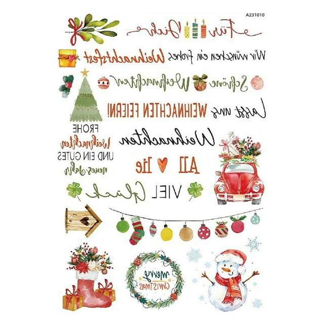 Christmas Candle Snowman Water Sticker Theme Activity Mood Candle Decoration Light Water Sticker