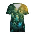 thumbnail image 1 of Womens Work Tops V-Neck Short-Sleeved Top for Casual and Work Use, 1 of 6