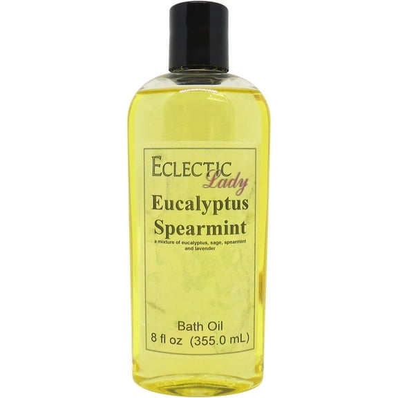 Eucalyptus Spearmint Bath Oil - Scented Body Oil - Relaxing & Moisturizing Bathing Oil - Fragrance Body Oil For Dry & Rough Sensitive Skin - 8 oz