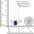 thumbnail image 4 of Emerald Cut Engagement Ring Blue Sapphire CZ Solid 925 Sterling Silver Size 9, 4 of 6