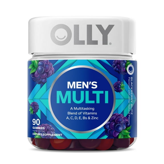 OLLY Men's Multivitamin Gummy, Vitamin A, C, D, E, B, Zinc, Wellness Supplement, 90 Ct