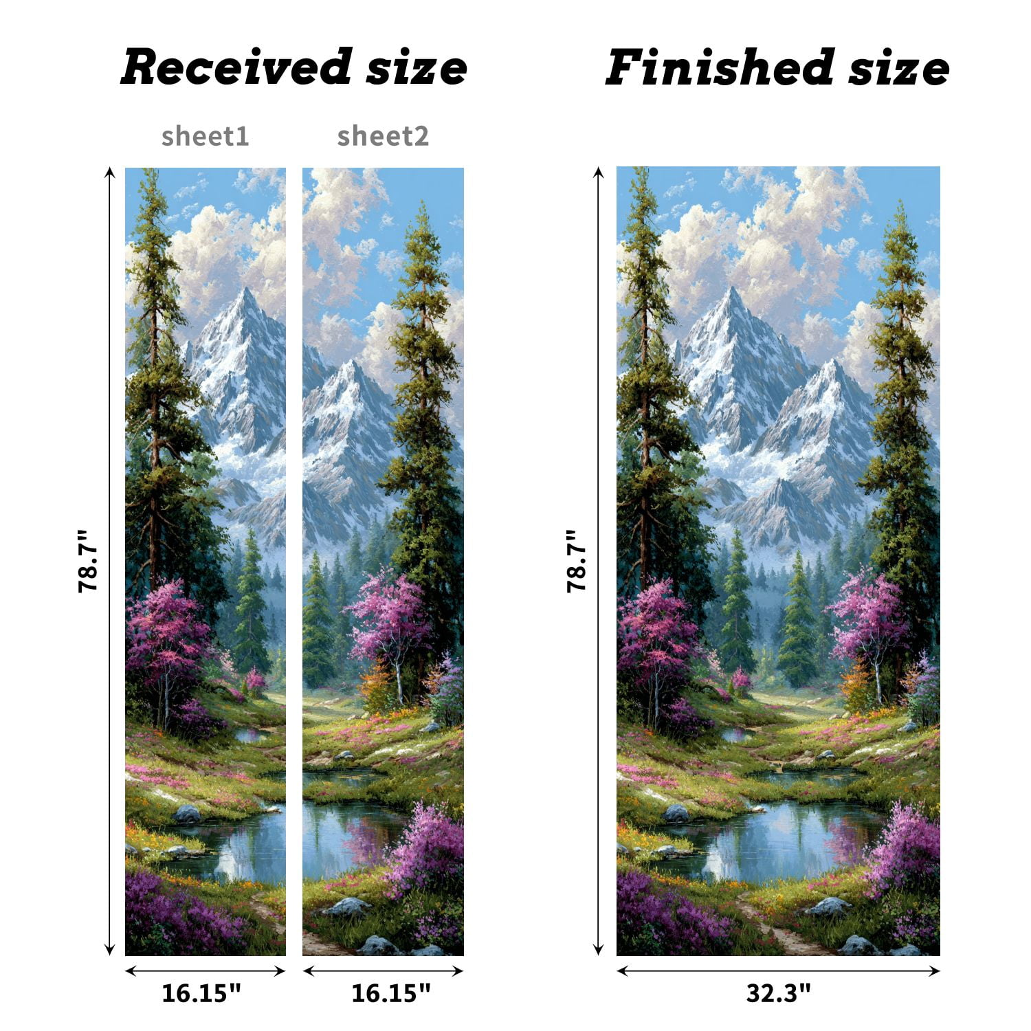 Self Adhesive Vinyl Refrigerator Wrap Set Denali Fireweed Denali National Park Alaska Door Mural Removable Fridge Sticker Peel and Stick&nbsp;Full Door Cover Decal Kitchen Bar Decor