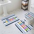 thumbnail image 3 of Hello Summer Bathroom Rugs Set Colorful Ice Cream Non Slip Absorbent Soft Bath Mats 3 Piece Set with Bathroom Rug, U-Shaped Floor Mat, Toilet Seat Cover Large Size, 3 of 9