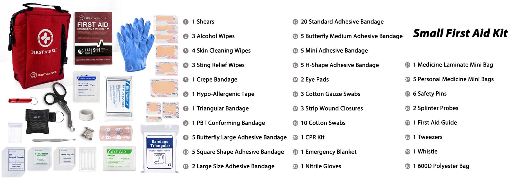 Comprehensive Premium First Aid Kit - Essential Emergency Medical Kit for Trucks, Cars, Camping, Biking, Office, Sports, and Outdoor Emergencies (100 Pieces Set)