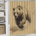 thumbnail image 6 of WYYP Waterproof Shower Curtain with Hooks - A Strong and Powerful Grizzly Bear Design - Multiple Sizes - 100% Polyester Fiber - Home Bathtubs Bathroom Curtain Decoration White, 6 of 7