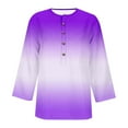 thumbnail image 3 of XIAfhje 3/4 Length Sleeve Womens Tops Summer Top V-Neck Short Sleeve Blouses With Buttons Solid Color/Printed T-Shirt Loose Top Tees Tunic Blouse(S-3Xl), 3 of 3