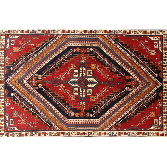 Ahgly Company Machine Washable Indoor Rectangle Traditional Dark Almond Brown Area Rugs, 5' x 7'