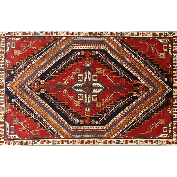 Ahgly Company Machine Washable Indoor Rectangle Traditional Dark Almond Brown Area Rugs, 5' x 7'