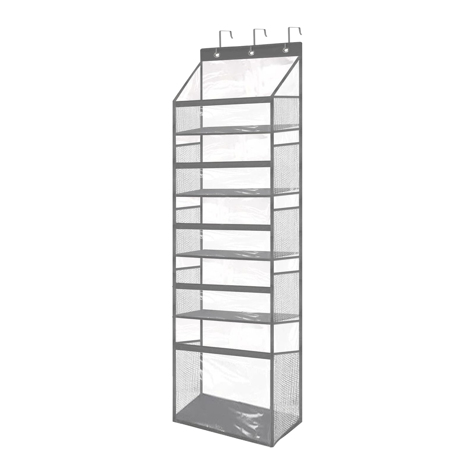 6 Compartment Door-mounted Yarn Storage Rack with Zippered Pockets and Large Capacity for Knitting Supplies and Craft Accessories