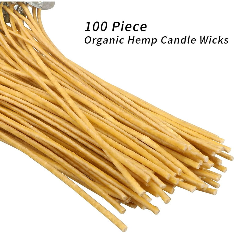 100 PCS 12 inch Thick Hemp Wicks in 3mm Diameter, Pre-Waxed by 100% Natural  Beeswax & Tabbed, Beeswax Wicks for Candle Making. 